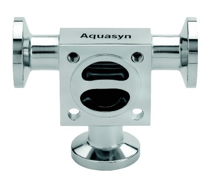 Aquasyn tee body hygienic diaphragm valve with three tri-clamp connections