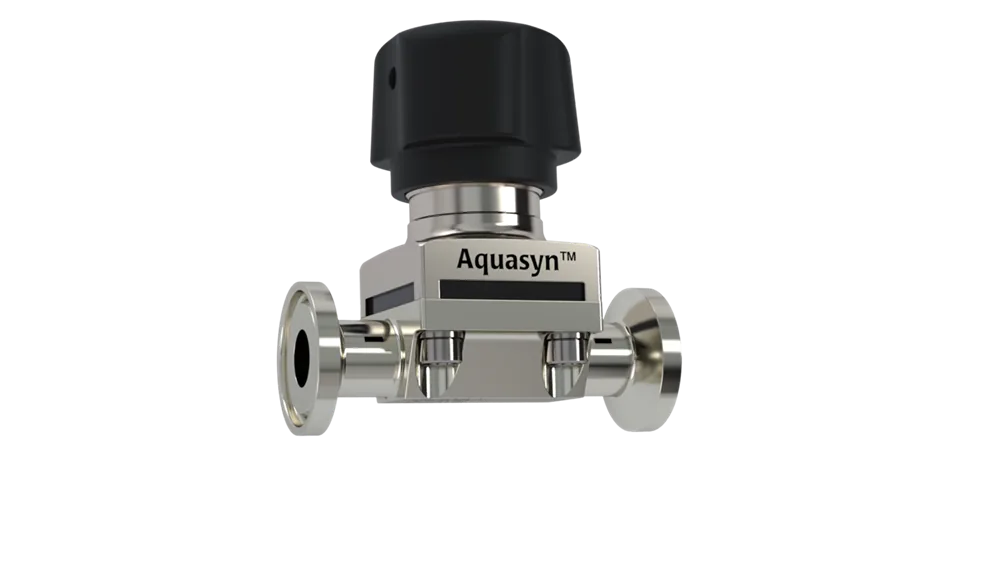 Aquasyn straight-through two-way hygienic diaphragm valve with tri-clamp ends