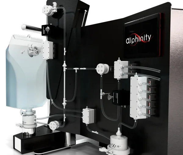 An Alphinity TFFi single-use tangential flow filtration system