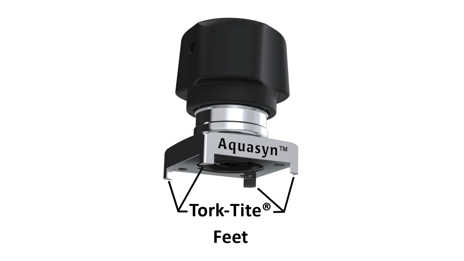 Aquasyn manual bonnet with Tork-Tite Feet labeled at the base via leader lines