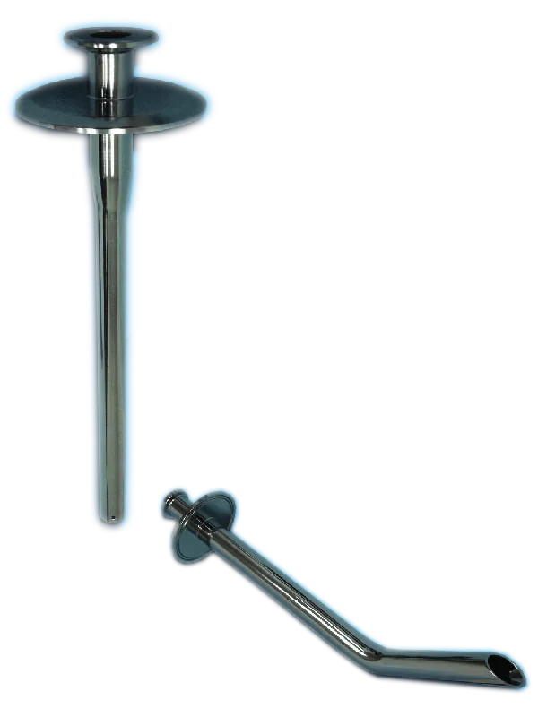 Aquasyn custom stainless dip tube · straight and angled variants